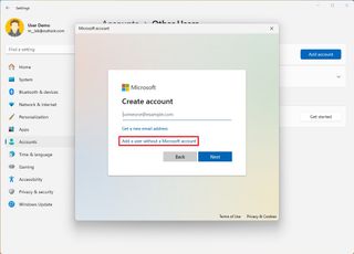 Add a user without a Microsoft account