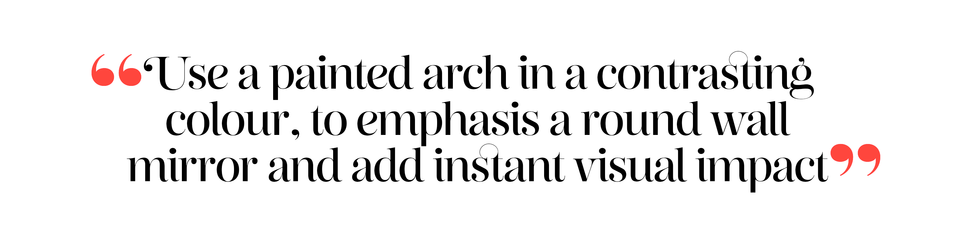 Animated pull quote on painted arches