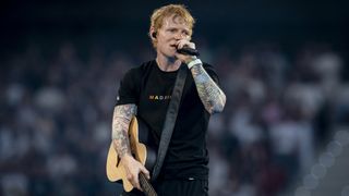 Ed Sheeran during his concert at the Riyadh Air Metropolitano on May 30, 2025, in Madrid, Spain.