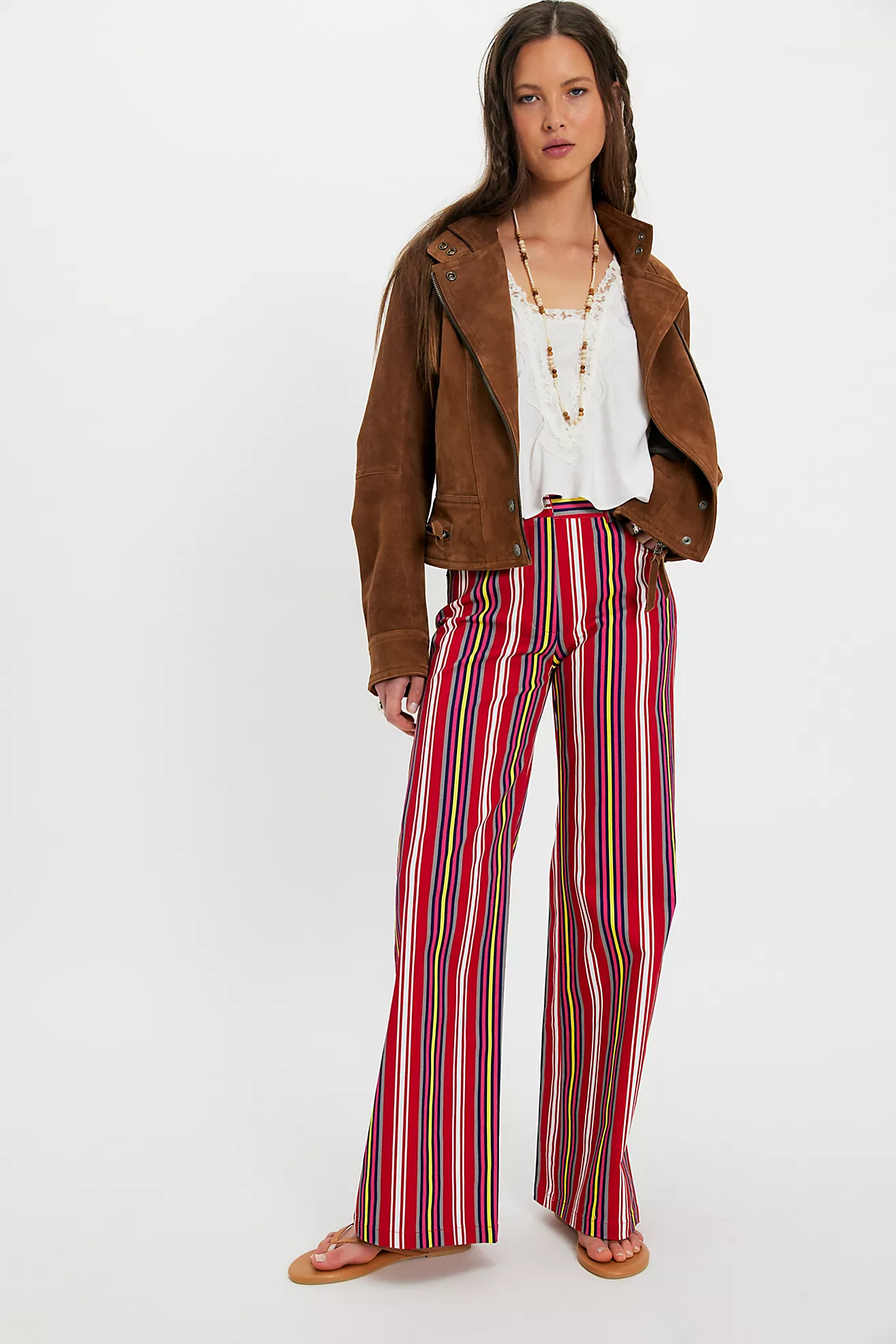 Laagam Leroy Red Striped Twill Pants