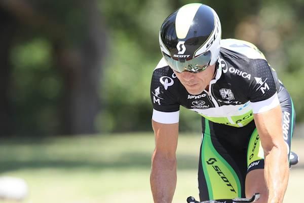 Robbie McEwen on the course.