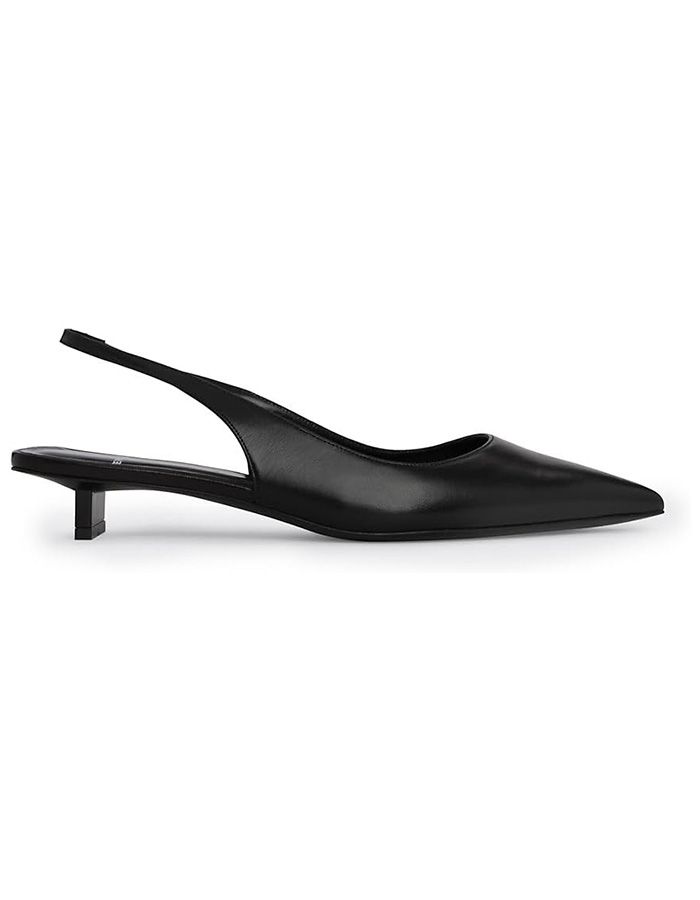 Pierre Hardy, Pierre Hardy, Stella 25mm Metallic Leather Kitten Heels, 37 (7), Black