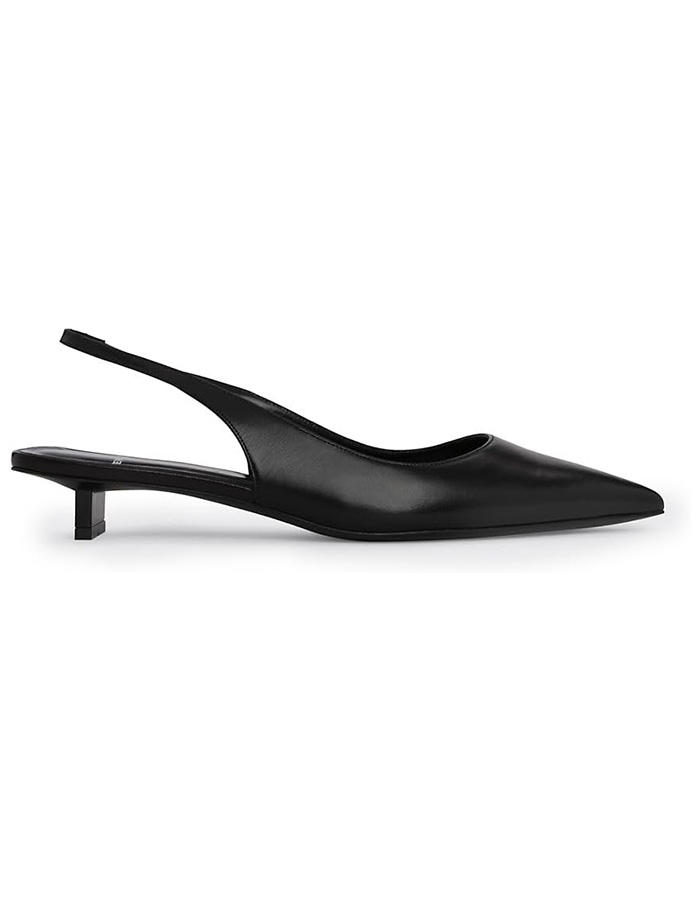 Pierre Hardy, Pierre Hardy, Stella 25mm Metallic Leather Kitten Heels, 37 (7), Black