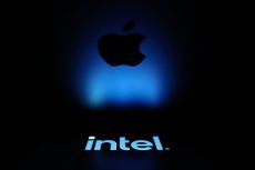 Apple logo and Intel logo