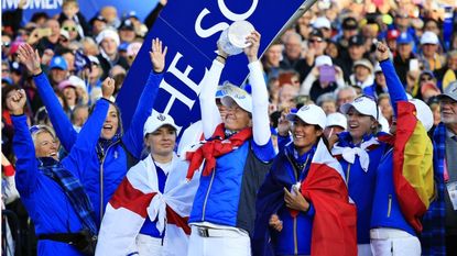 Solheim Cup 2019: Team Europe lift the trophy after winning in stunning fashion at Gleneagles