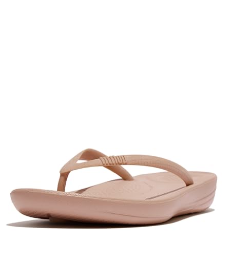 Fitflop Women's Iqushion Ergonomic Flip Flops - Lightweight & Comfortable With Natural Arch Support - Beige - 6 Uk