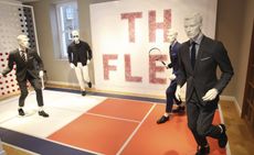 Male mannequins playing tennis wearing Tommy Hilfiger's 2016 Spring / Summer tailored collection
