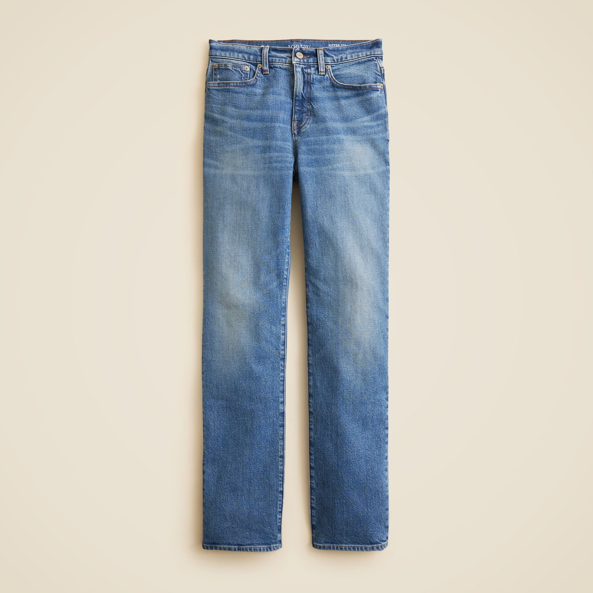 Nipped Straight Jean in Stretch