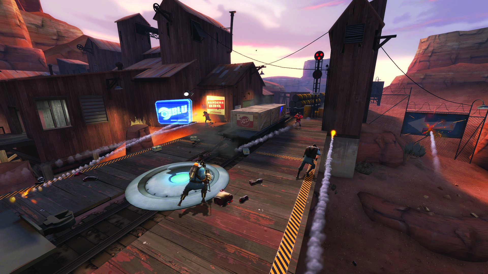 Free Steam games - Team Fortress 2 - Players battle at the train depot