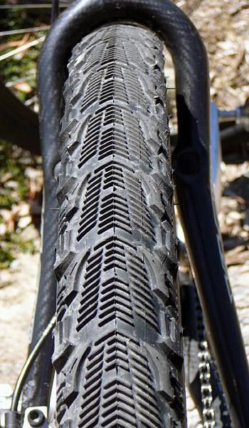 A Michelin Hard Terrain rear
