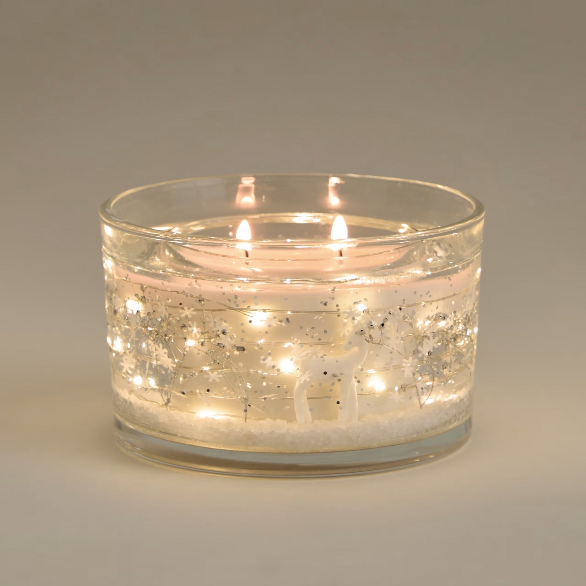 Marks &amp;amp; Spencer , Silver 2 Wick Light Up Candle