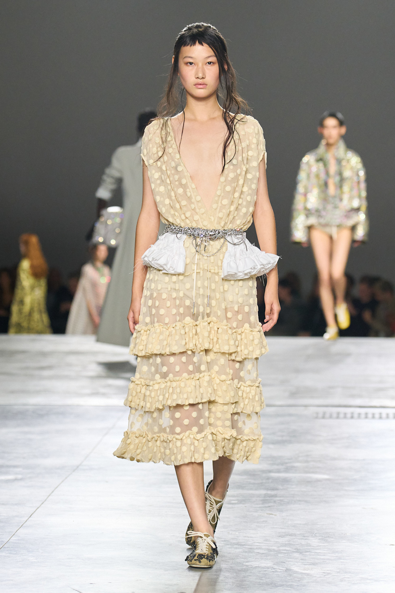 Spring print trends 2026: Dries Van Noten SS26 polka dot dress