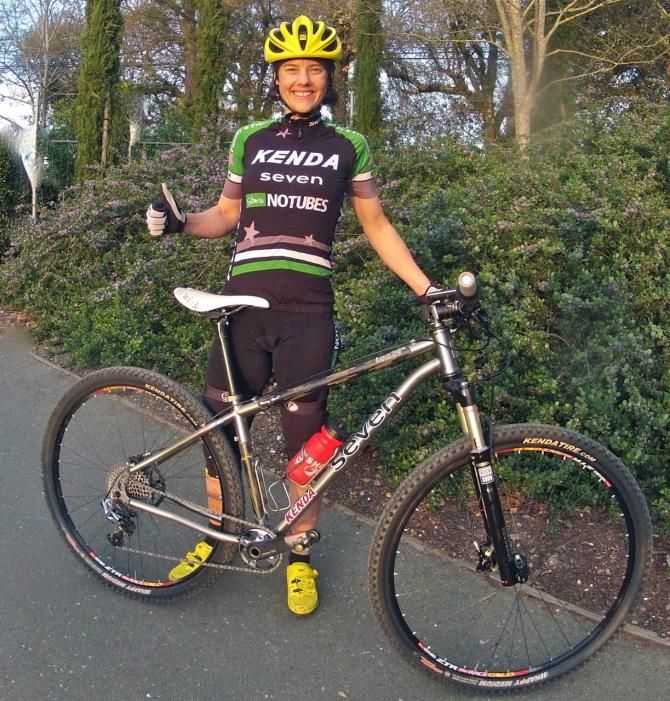 Mary McConneloug gives a thumbs up for SRAM XX1
