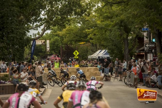 Riders round a bend