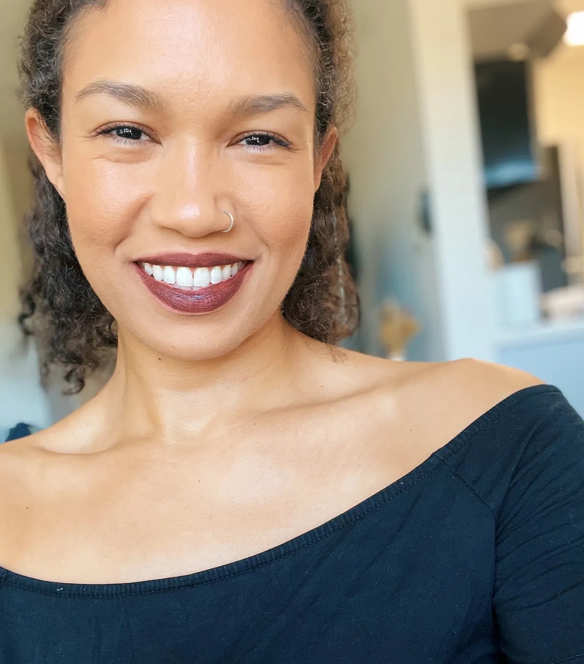 Shawna Hudson wearing the NYX Lip Lingerie XXL Matte Liquid Lipstick.