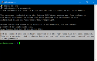 SSH Password Warning in Terminal on Raspberry Pi