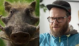 The Lion King Pumbaa and Seth Rogen side by side