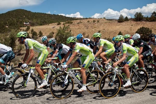 The Liquigas-Cannondale team sticking close together.
