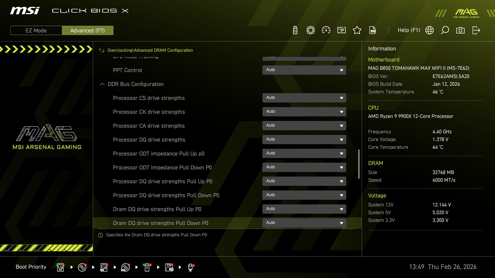 MSI MAG B850 Tomahawk Max Wifi II - BIOS