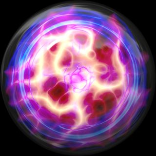 Plasma ball sphere of glowing lightning energy.