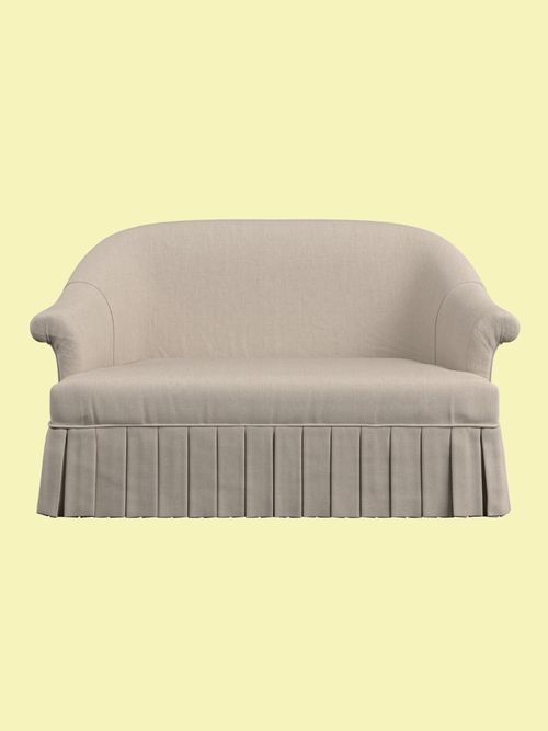 Clandon Pleated Sofa in Ecru Linen