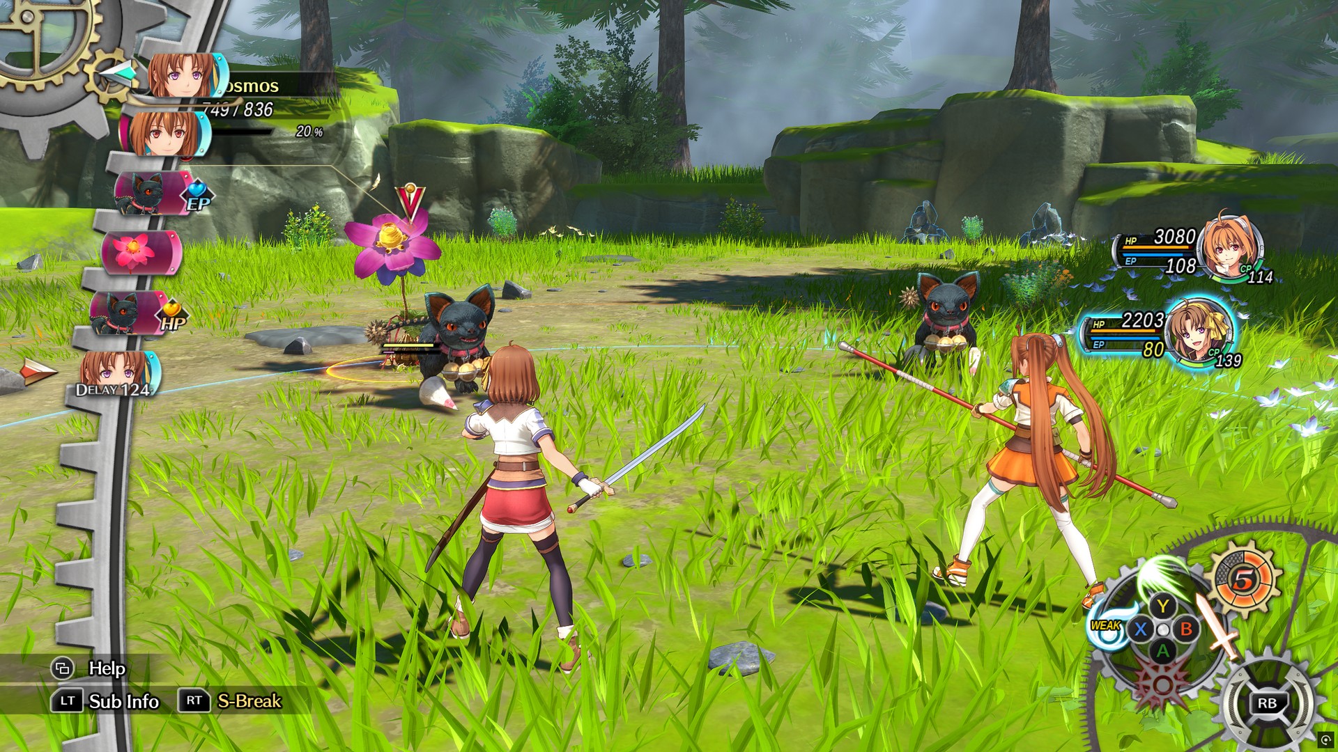 Annelace and Estelle battle in Trails in the Sky 2nd Chapter