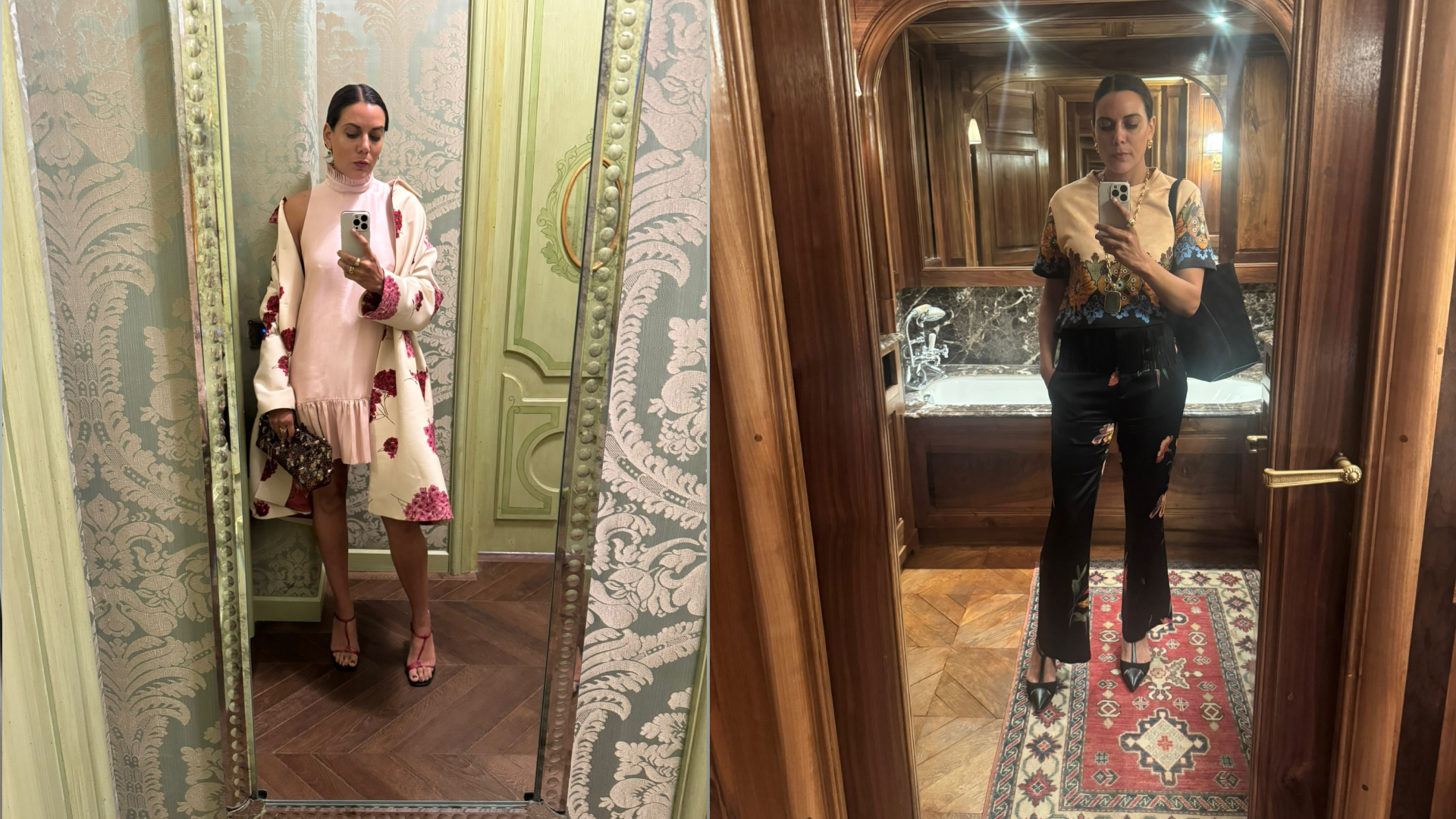 Noora Raj Brown wearing print outfits