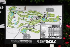 Map of the course. LIV Golf Bedminster live stream.GettyImages-1242187082