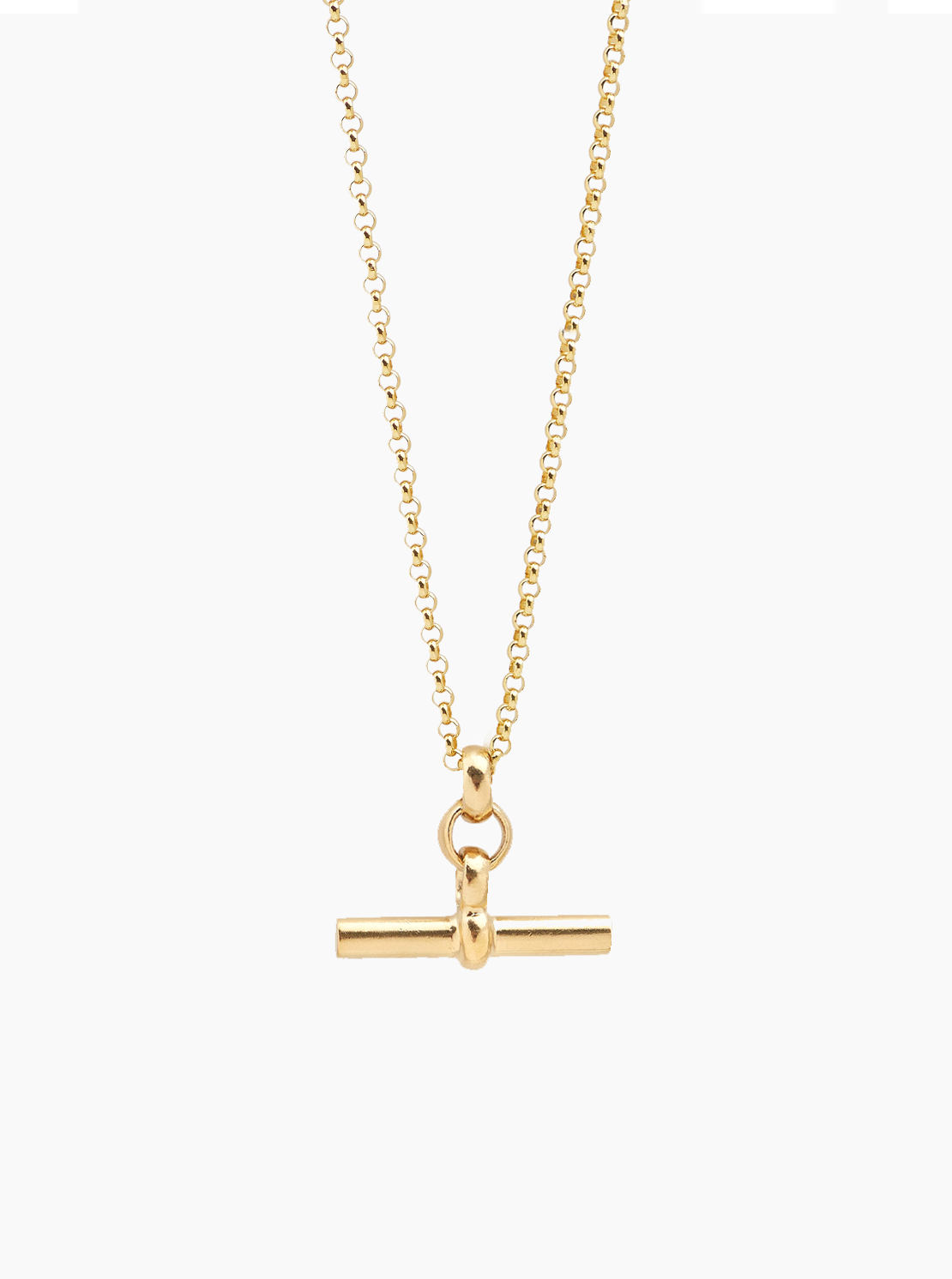Tilly Sveaas, Medium Gold T-Bar On Belcher Chain