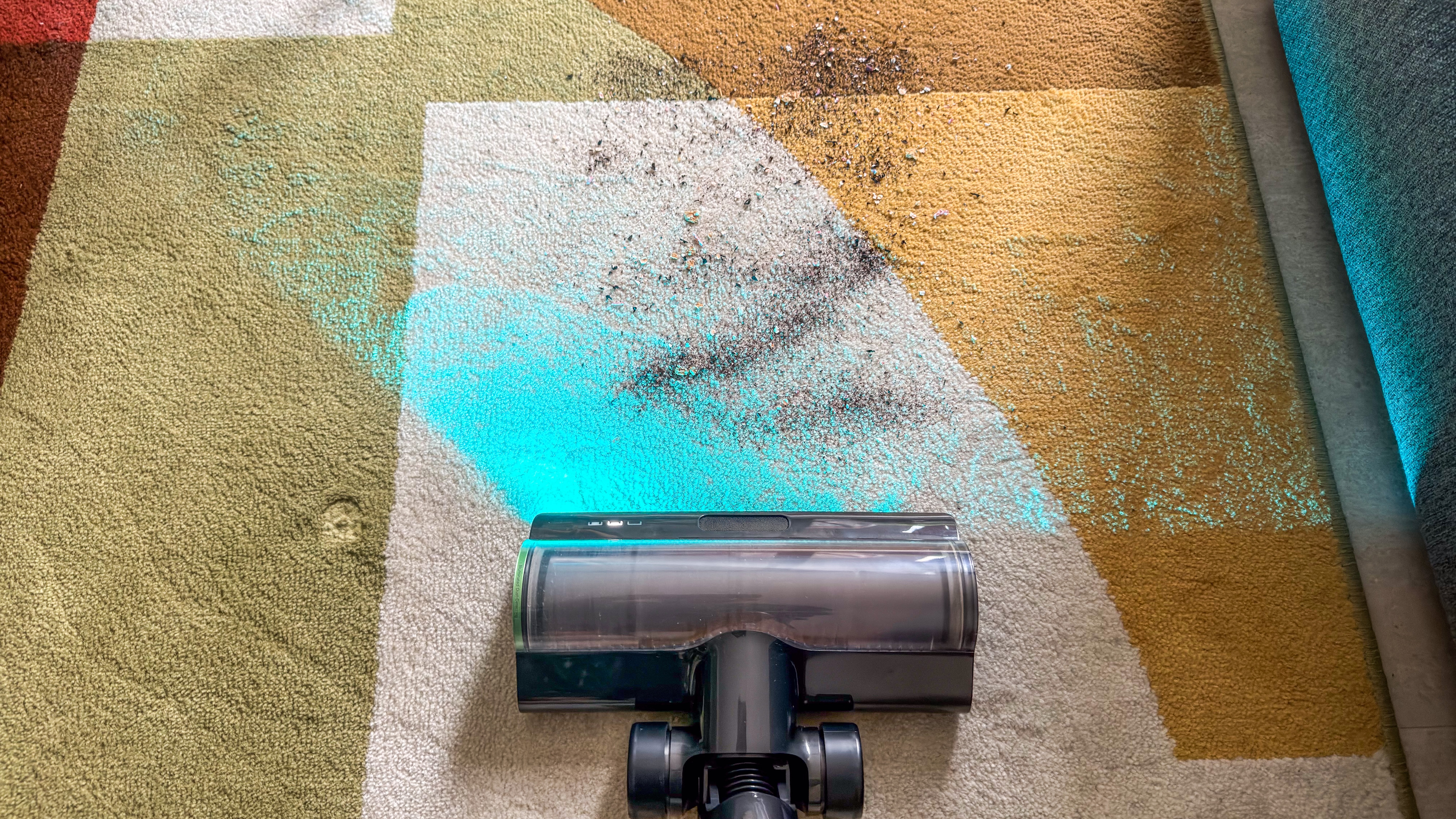 Dreame Z50 Station being used to clean a dirty rug