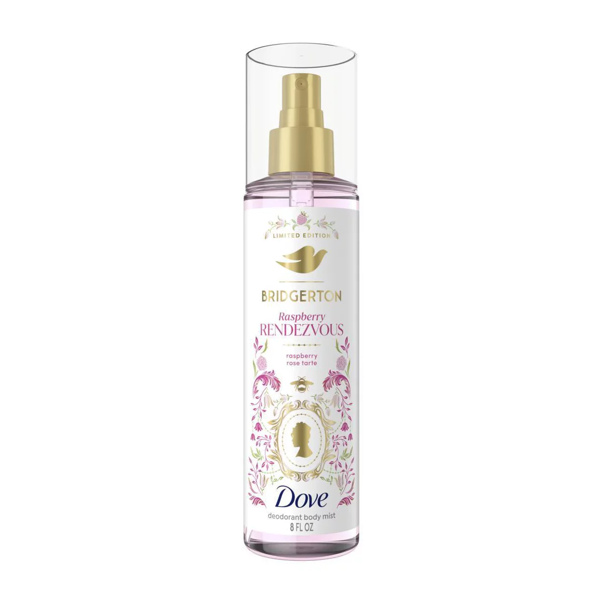Dove Beauty Limited Edition Bridgerton Body Mist - Raspberry Rendezvous - Raspberry and Vanilla Scent - 8oz