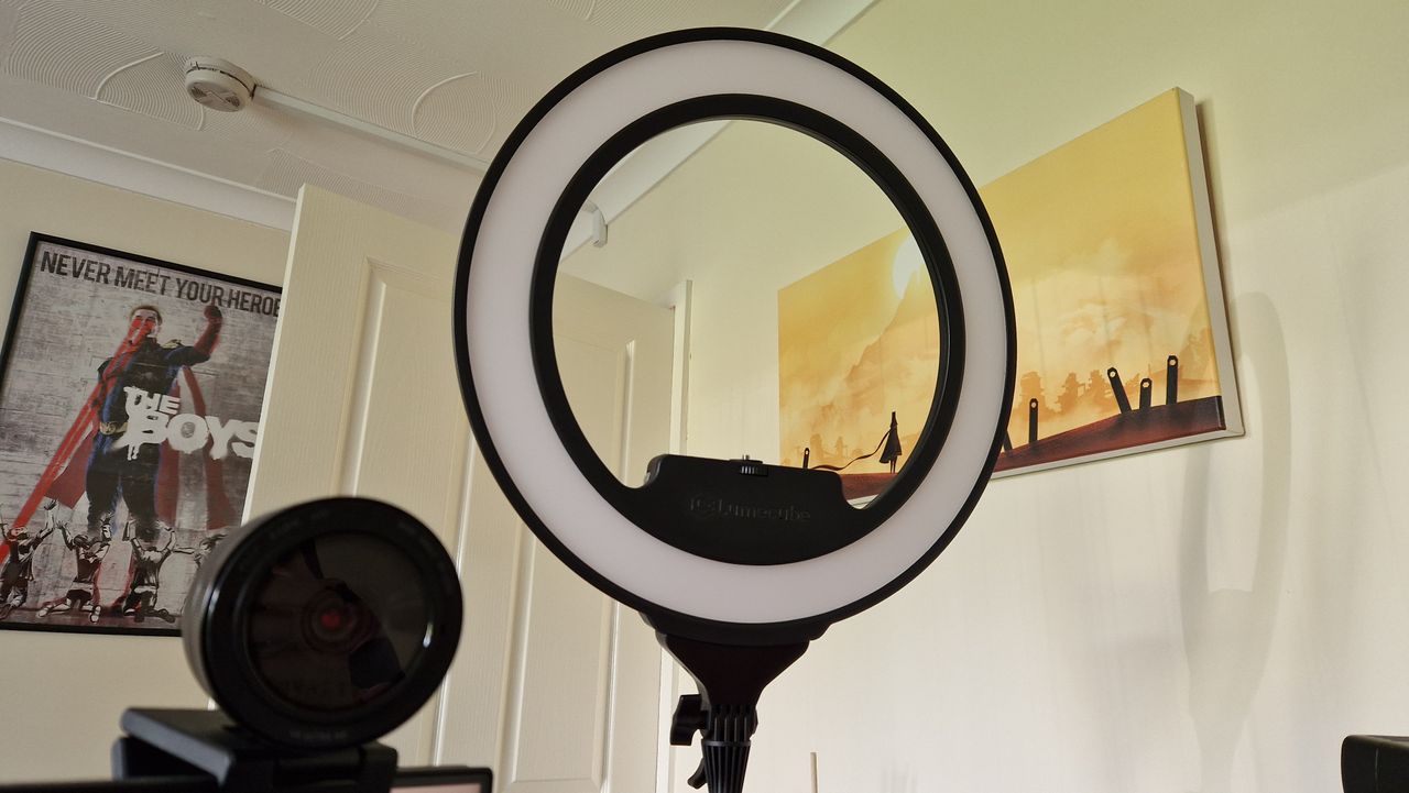 Lumecube Ring Light Pro from the front while turned off