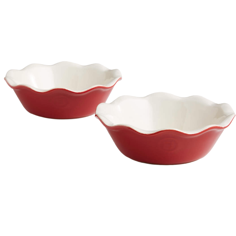 Emile Henry, Emile Henry Modern Classics Rouge Red Pie Dish, Set of 2
