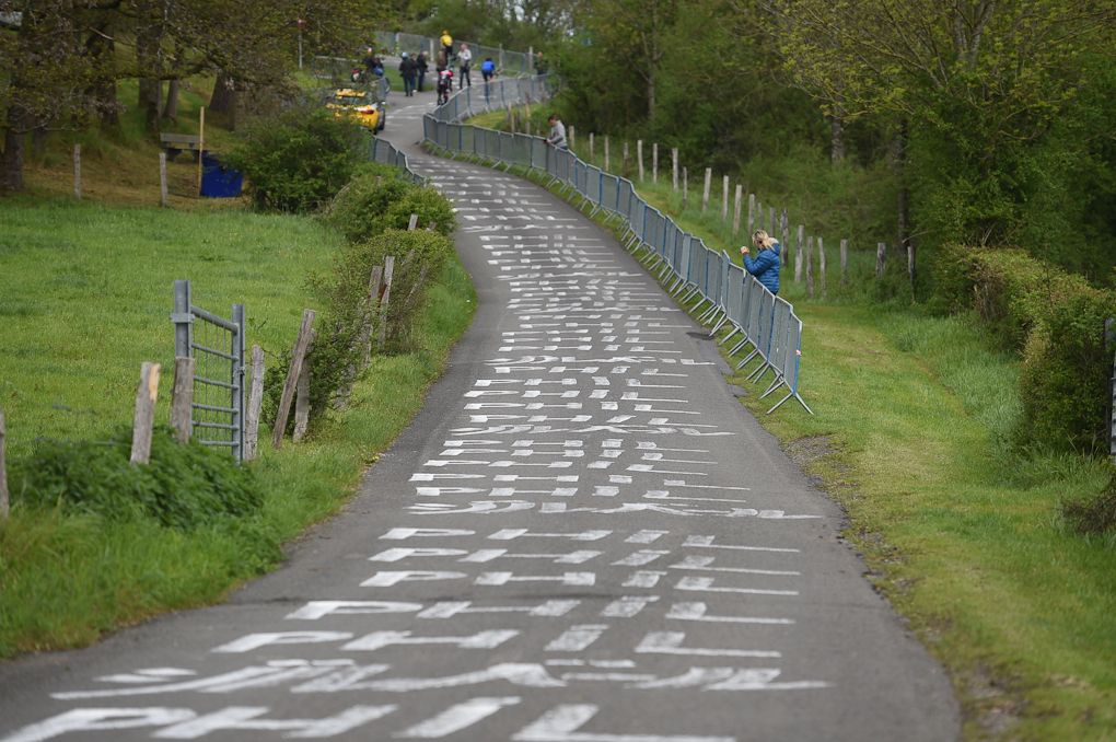 The la Redoute climb is painted and ready for 2019 Liege-Bastogne-Liege
