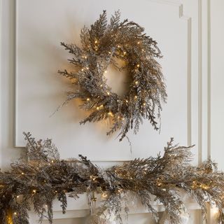 Faux Shimmer Wreath & Garland