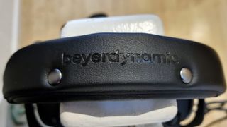 The headband of the Beyerdynamic MMX 300 Pro open-back gaming headset.