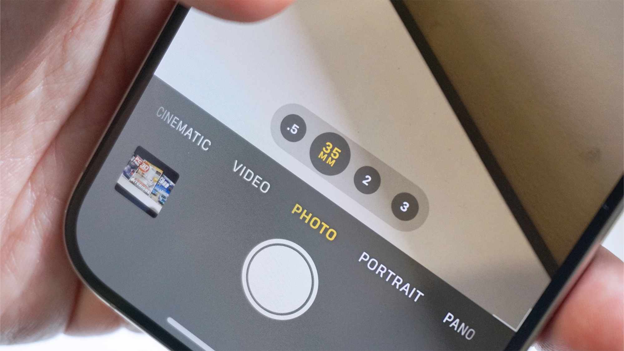 iPhone 15 Pro review 35mm camera UI