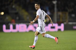 Cristiano Ronaldo celebrates after scoring for Juventus against Empoli in October 2018.
