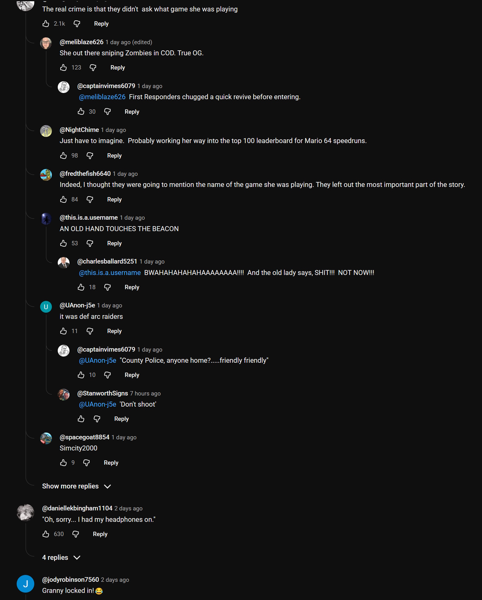 Comments on News 5 Cleveland report about elderly gamer who missed check-in call because she was hardcore gaming, 100% locked in