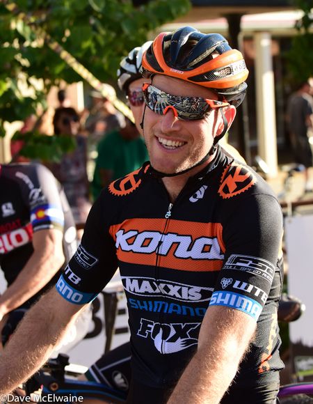 Kris Sneddon (Kona) was all smiles at the starting line