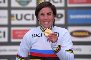 Sanne Cant (Belgium) wins her third consecutive cyclo-cross world title in Bogense