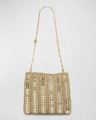 Sac Disc-Link Raffia Shoulder Bag