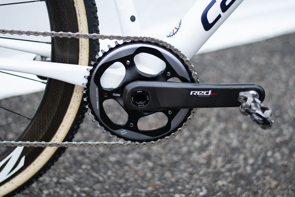 Forty-four-tooth single chainring set-up for Stephen Hyde.