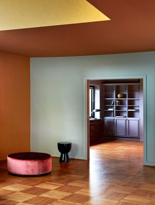 a room in a variety of paint colors