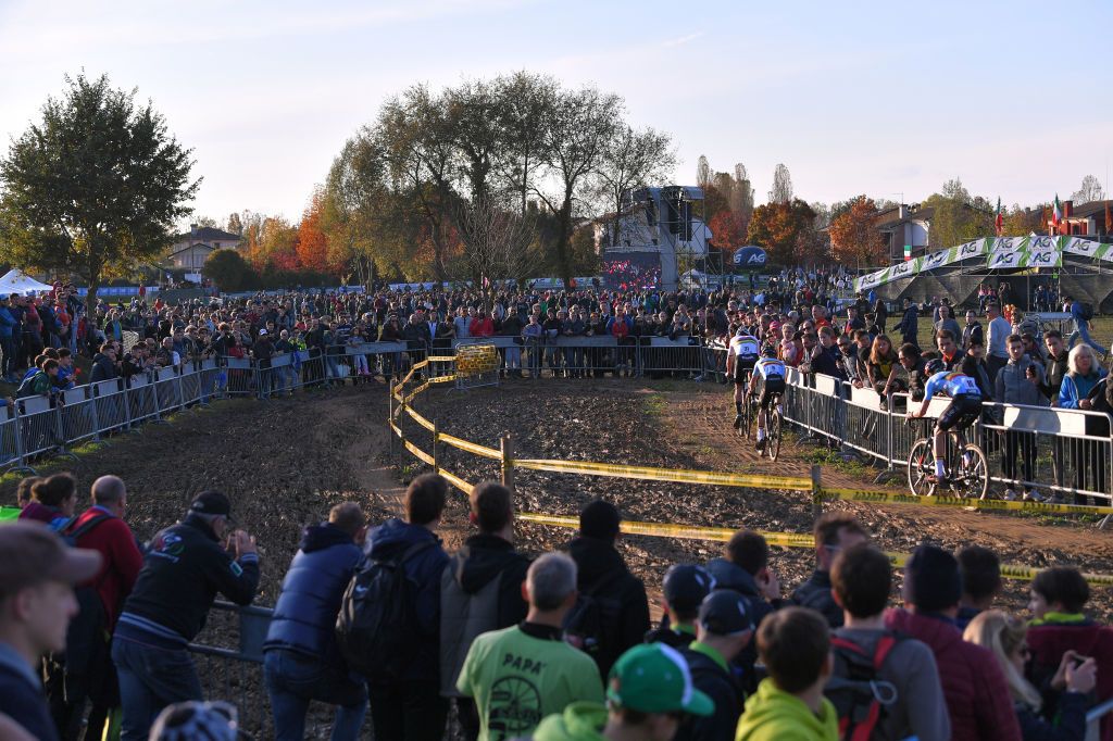 Belgian riders out on the technical course