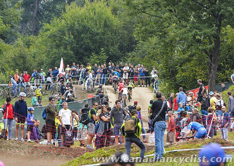 Spectators lined the course
