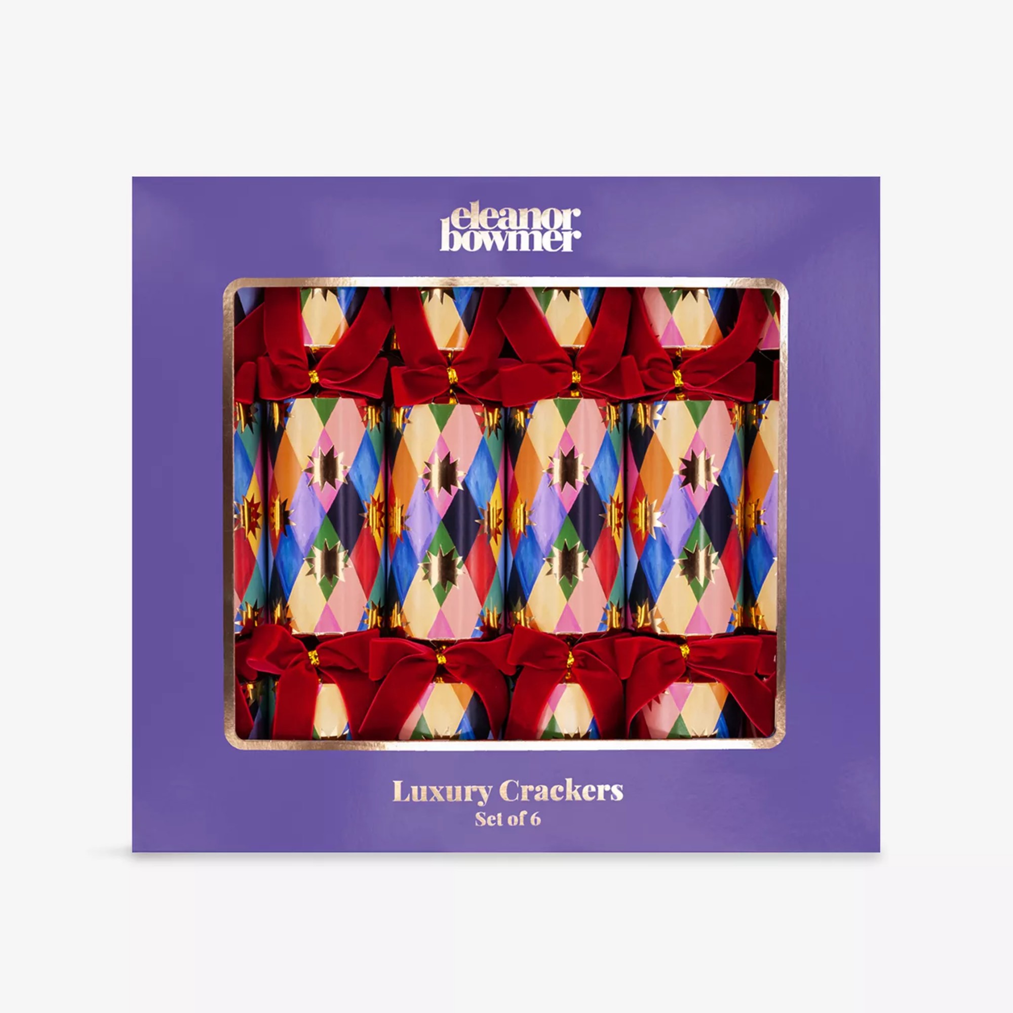 Eleanor Bowmer Harlequin Pack Of Six Christmas Crackers
