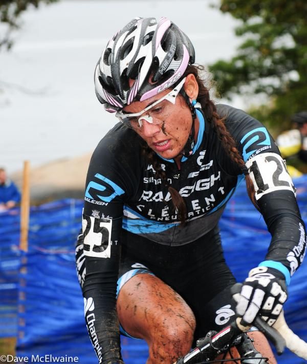 Nicole Duke (Raleigh Clement) rounding a tight turn