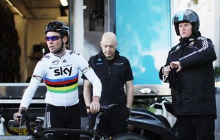 Ellingworth about to set out to accompany Cavendish on a training ride in 2012
