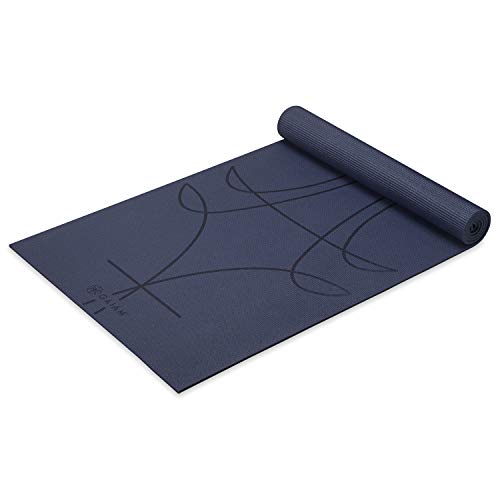 Gaiam Yoga Mat - Alignment Print Premium 6mm Thick Non Slip Exercise &amp;amp; Fitness Mat for All Types of Yoga, Pilates &amp;amp; Floor Workouts (68" X 24" X 6mm Thick), Ink